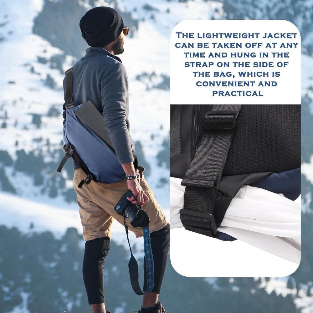 Water-Resistant Sling Backpack With Magnetic Buck… - image 6